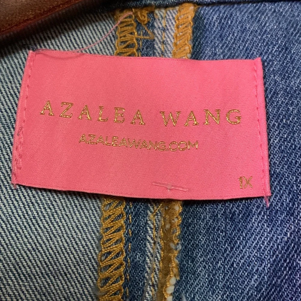 NWT AZALEA WANG ALL PATCHED UP PATCHWORKED  CROP DENIM JACKET - Picture 8 of 14